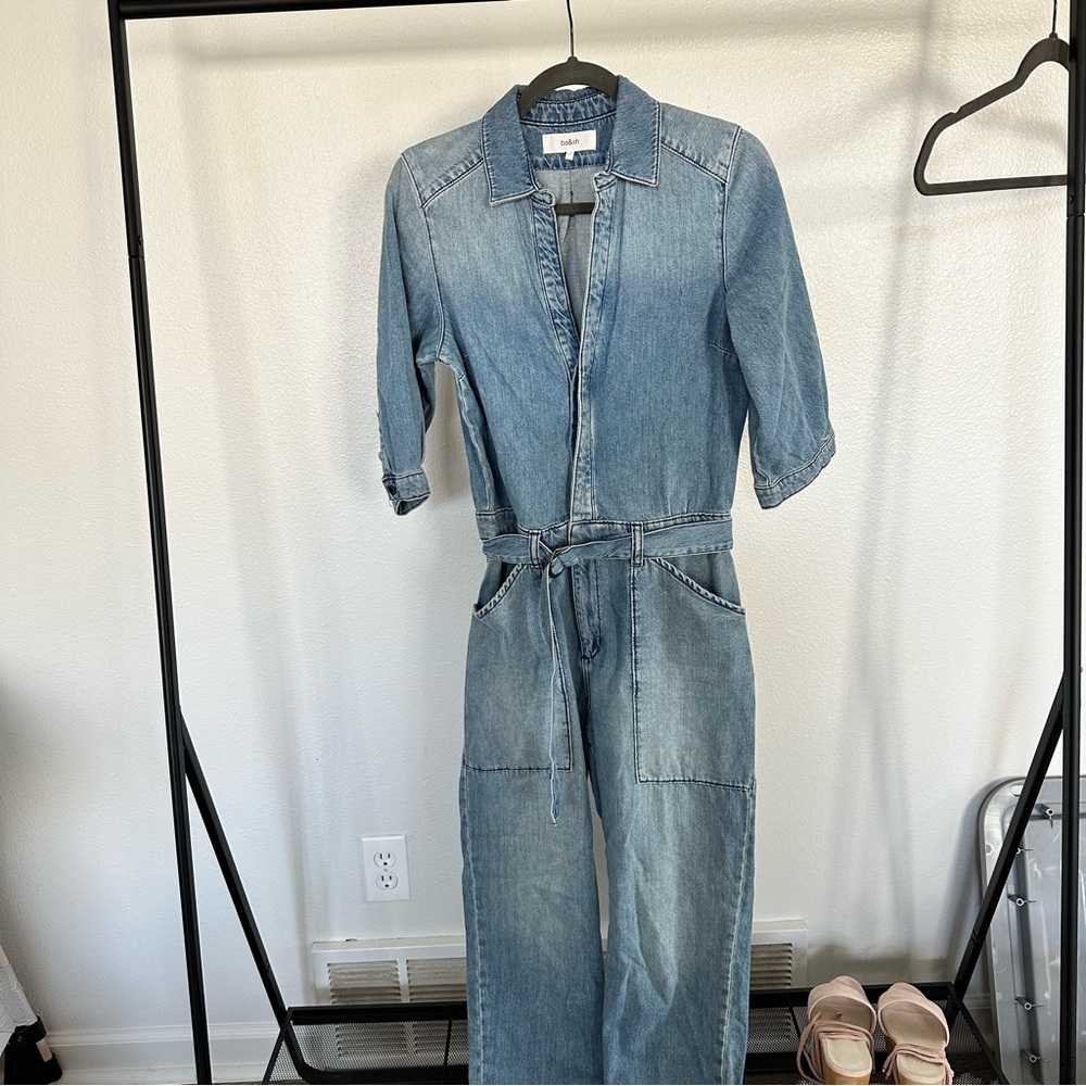 ba&sh Light Blue Denim jumpsuit